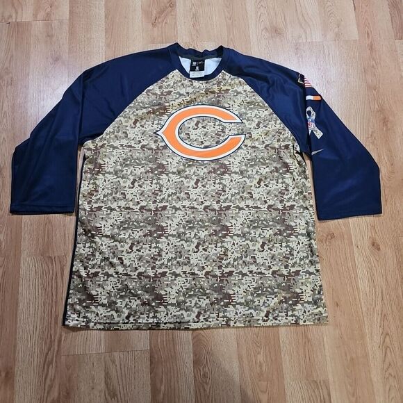 Nike Shirt Mens Large Chicago Bears NFL On Field‎ Salute To Service Half Sleeve - Picture 1 of 10